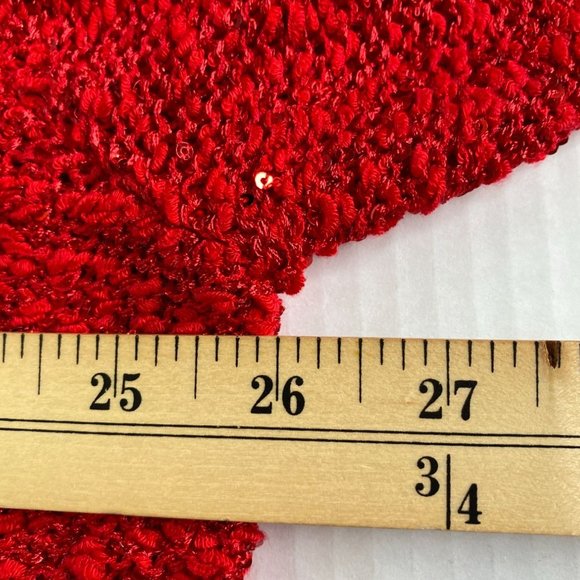 Gibson Latimer Womens Red Sequined Sweater with Chiffon Underlining Size 3X - Picture 10 of 12